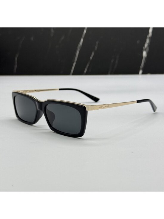 NWT Saint Laurent SL766/F 001 Black Gold Unisex Sunglasses Authentic main image 5